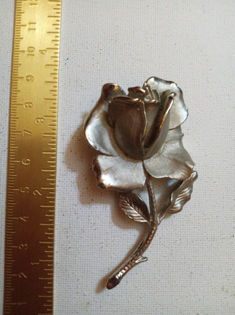 Silver-Tone Rose Flower Brooch Pin - Elegant Floral Jewelry